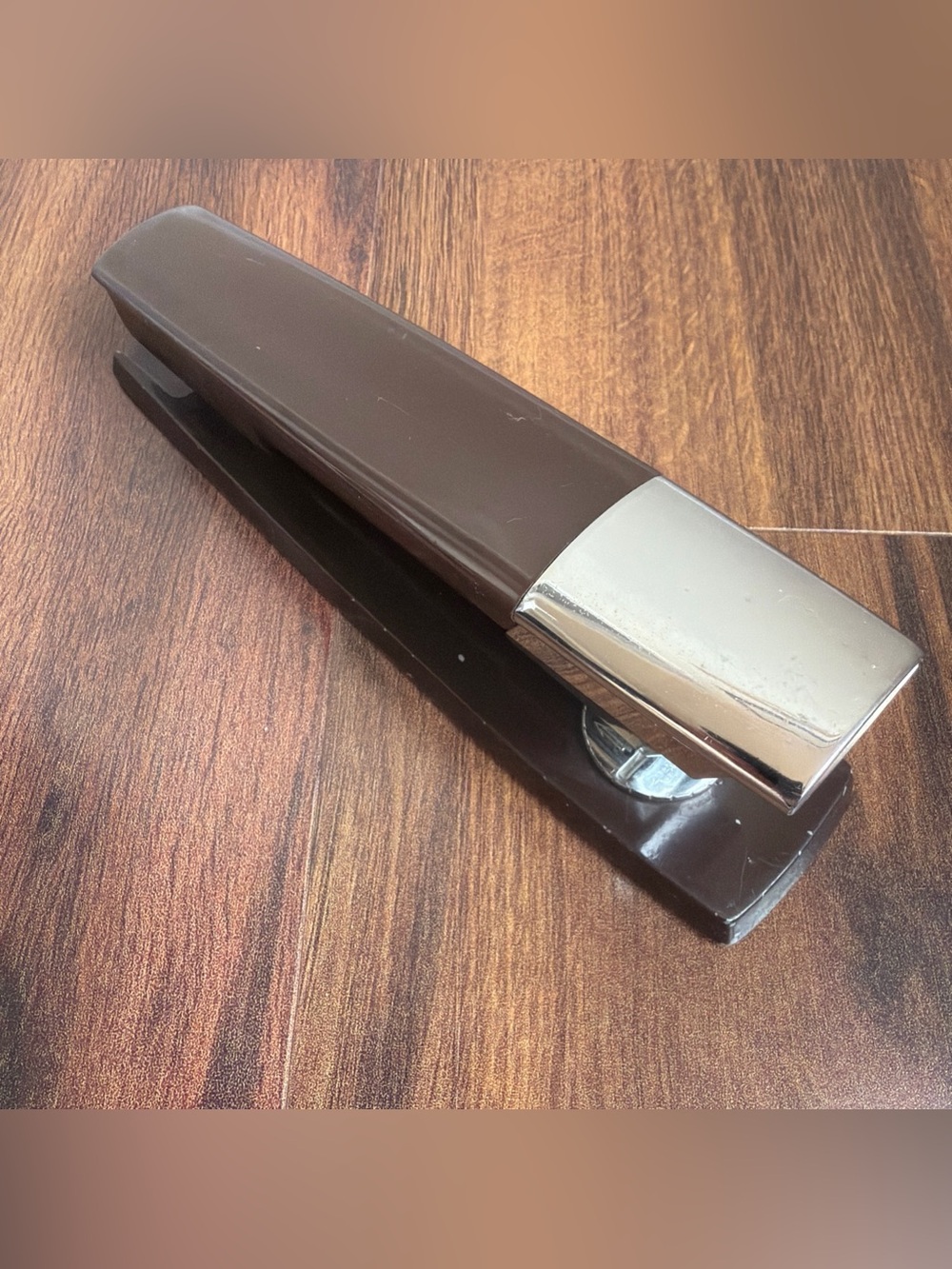 Vintage 1960s SWINGLINE 333 Stapler MCM Chrome Brown Metal Long Island NY USA